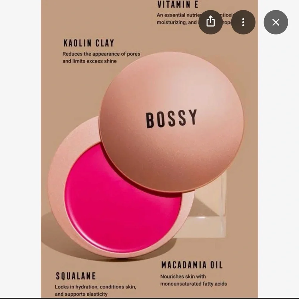 Bossy GRIT Cream Blush — Vibrant Hot Pink